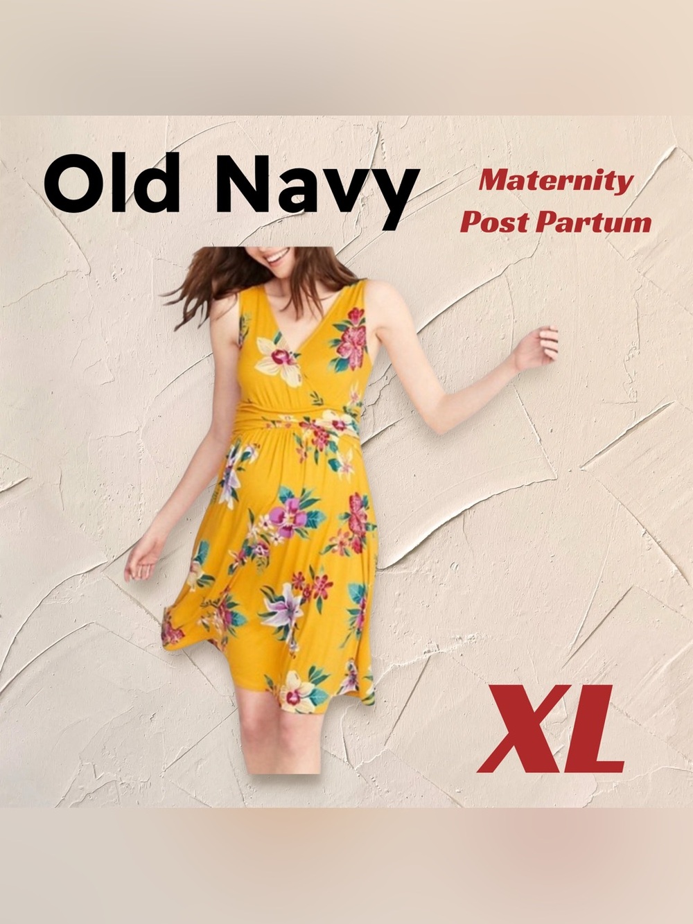 🇺🇸👍GUC OLD NAVY |XL| Flowy Floral Print Cross-Front Jersey Maternity Dress❗️read